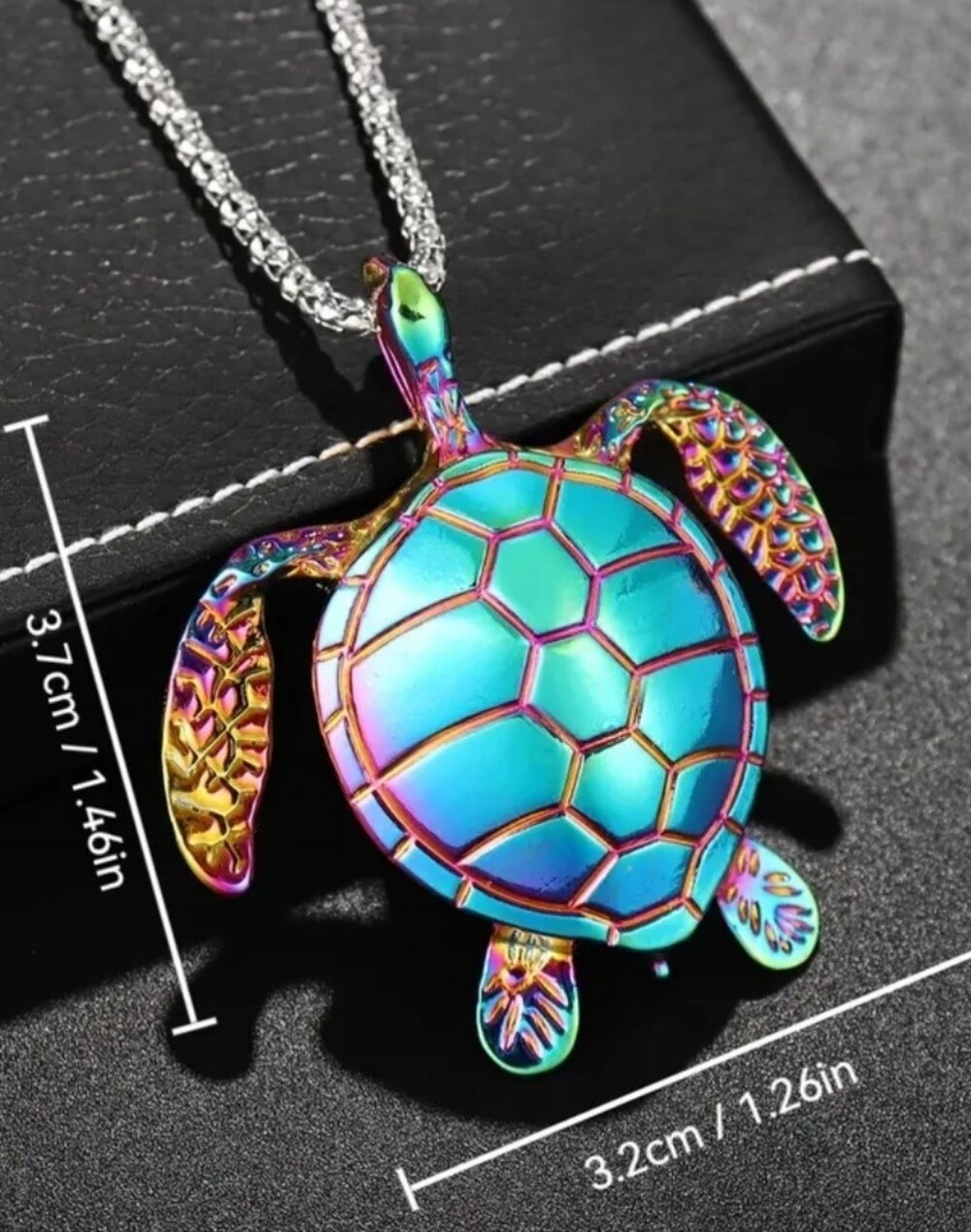 👌NEW - Rainbow Turtle Pendant Necklace - Unisex Jewelry